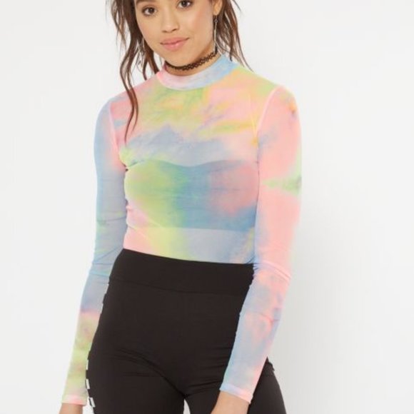 rainbow mesh top